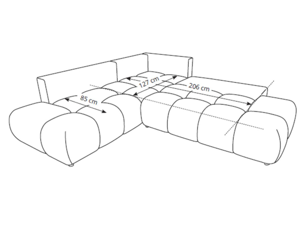 Ecksofa mit Schlaffunktion und Bettkasten Rechts Kair Beige