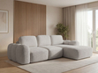 Ecksofa L-Form mit Schlaffunktion und Bettkasten Avelin Rechts Grau