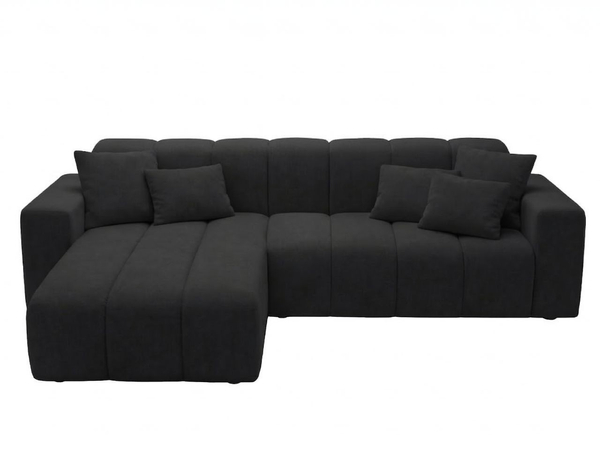 Ecksofa L-Form Links Nork Schwarz