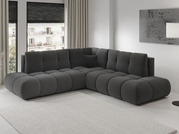 Ecksofa mit Schlaffunktion und Bettkasten Links Kair Graphit