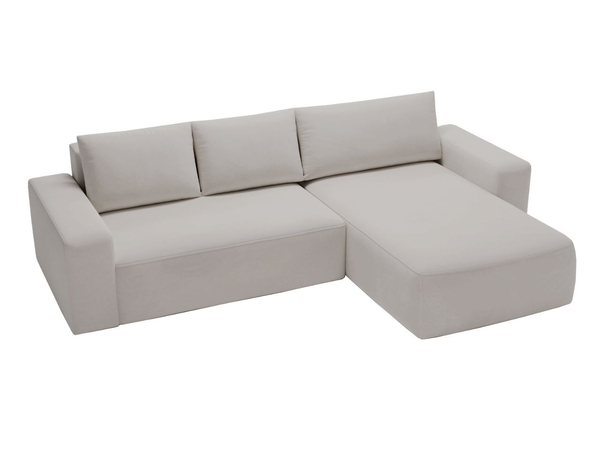 Ecksofa L-Form Rechts mit Schlaffunktion und Bettkasten Tazones Hellgrau