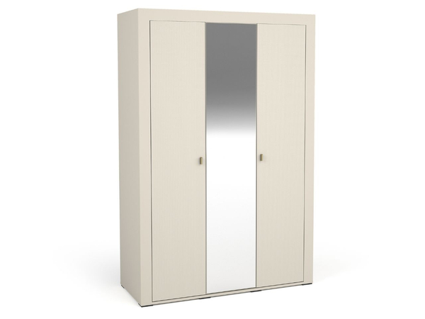 Kleiderschrank mit Drehtüren, Kleiderstange und Spiegel Messina Kaschmir