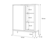Vitrinenschrank mit LED 101 cm Tavio Schwarz, Liam Gold