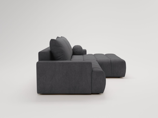 Ecksofa L-Form mit Schlaffunktion und Bettkasten Havi Rechts Graphit