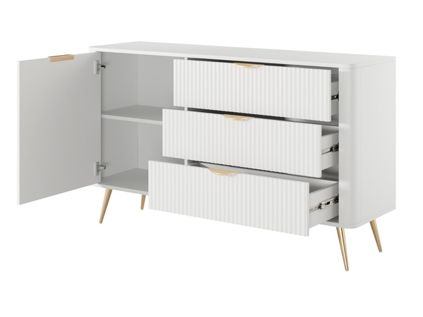 Kommode mit Türe und Schubladen Latina Weiß