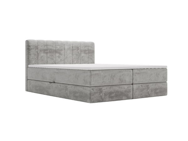 Boxspringbett mit Bettkasten 160x200 Forte Hellgrau