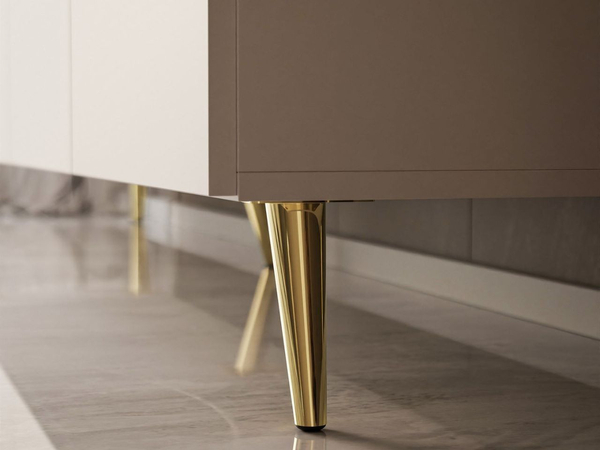 TV-Lowboard mit Türen auf Goldenen Metallbeinen 100 cm Nodoo Kaschmir
