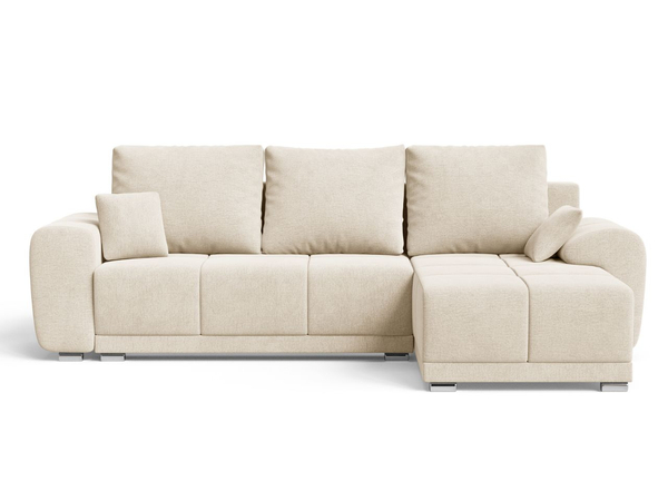 Ecksofa L-Form mit Schlaffunktion und Bettkasten Monti Rechts Beige