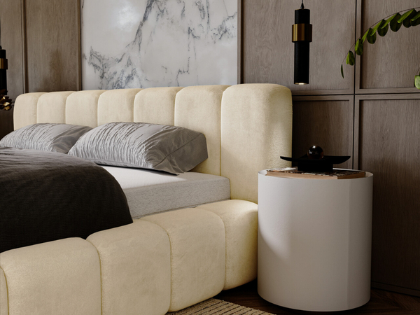 Polsterbett mit Bettkasten und Lattenrost 160x200 Ibiza Beige