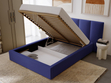 Polsterbett mit Bettkasten und Lattenrost 160x200 Lizbona  Dunkelblau