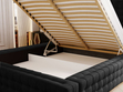 Polsterbett mit Bettkasten und Lattenrost 180x200 Barbados Schwarz