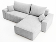 Ecksofa L-Form mit Schlaffunktion und Bettkasten Nivo Grau
