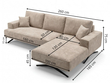 Ecksofa L-Form auf Metallbeinen Leto Links Grau