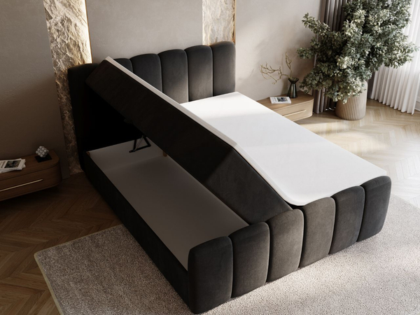 Boxspringbett mit Bettkasten 180x200 Cloud Schwarz