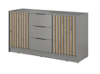 Kommode mit Türen und Schubladen 155 cm Macron Grau Artisan Eiche
