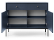 Kommode mit Türen sowie Schubladen mit Schwarz Metallbeinen 104 cm Amor Marineblau