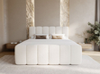 Boxspringbett mit Bettkasten 180x200 Bouclé-Stoff Cloud Beige