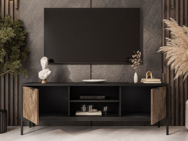 TV-Lowboard mit Türen Tavio Schwarz