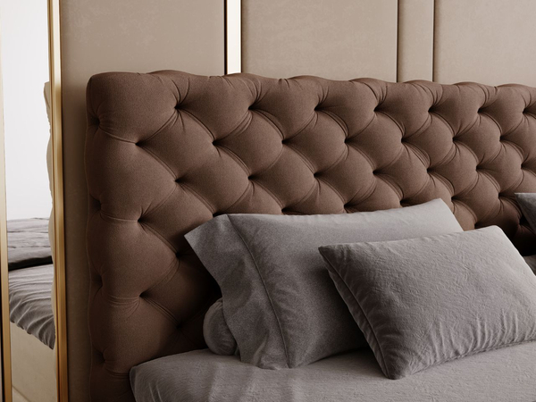 Boxspringbett mit Bettkasten 140x200 Bergamo Braun