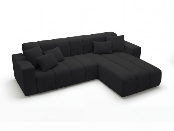 Ecksofa L-Form Rechts Nork Schwarz