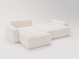 Ecksofa L-Form Links mit Schlaffunktion und Bettkasten Tazones Creme