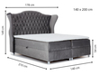Boxspringbett mit Bettkasten 140x200 Kate Grau