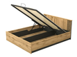 Doppelbett 160x200 mit Bettkasten Lavore Wotan Eiche, Schwarz matt