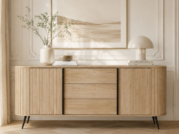 Schiebetüren-Kommode 200 cm Passione Eiche Cremona