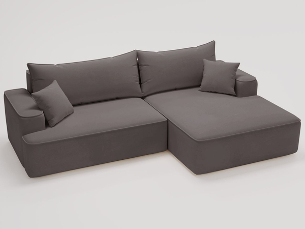 Ecksofa L-Form Rechts mit Schlaffunktion und Bettkasten California Dunkelgrau