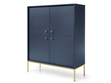 Türkommode mit Golden Metallbeinen Amor Marineblau