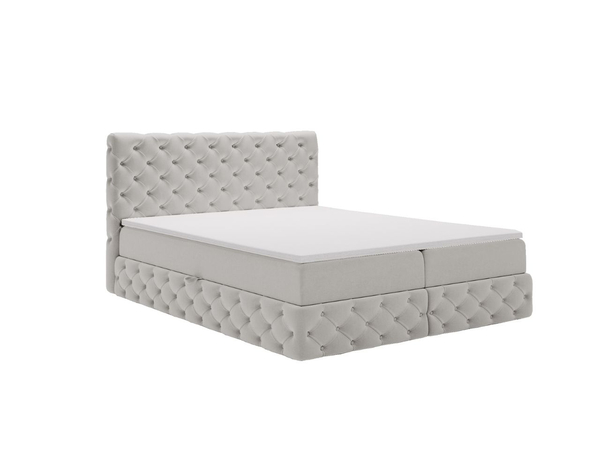 Boxspringbett mit Bettkasten 120x200 Canolo Hellgrau