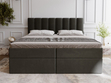 Boxspringbett mit Bettkasten 180x200 Mocca Dunkelgrau