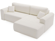 Ecksofa mit Schlaffunktion und Bettkasten Belvio rechts Creme