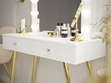 Schminktisch glamour  mit Schubladen, Spiegel und LED-Beleuchtung Olivine Weiß Hochglanz