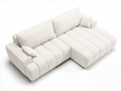 Ecksofa L-Form Rechts mit Schlaffunktion und Bettkasten Caleo Creme