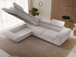 Ecksofa L-Form mit Schlaffunktion und Bettkasten Argon Links Grau