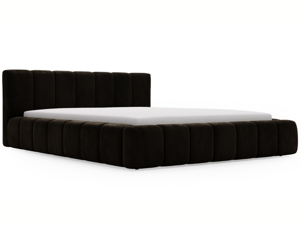 Polsterbett mit Bettkasten und Lattenrost 140x200 Split Schwarz