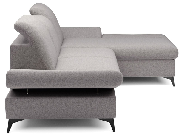 Ecksofa L-Form Rechts mit Schlaffunktion und Bettkasten Hannover Grau