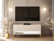 TV-Schrank 90 cm mit LED-Beleuchtung und goldenen Metallbeinen Aurelie Kaschmir matt