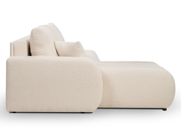 Ecksofa mit Schlaffunktion und Bettkasten Links Adoro Hellbeige