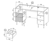 Schreibtisch mit Schubladen und Schrank Nussbaum Warmia, Schwarz
