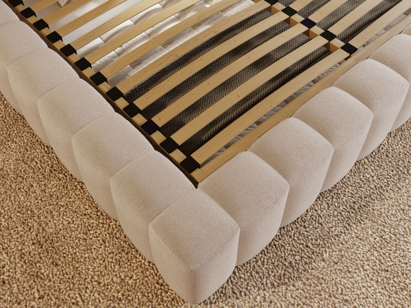 Polsterbett mit Bettkasten und Lattenrost 120x200 Rotto Beige
