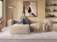 Ecksofa L-Form Links Moderne Cord Ecksofa Landi Beige
