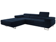 Ecksofa L-Form Links mit Schlaffunktion und Bettkasten Solam Dunkelblau