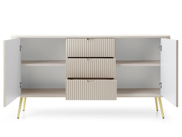 Kommode mit Türen und Schubladen Viva Beige auf Golden Beinen