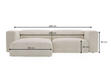 Ecksofa L-Form Rechts Moderne Cord Ecksofa Landi Hellbeige