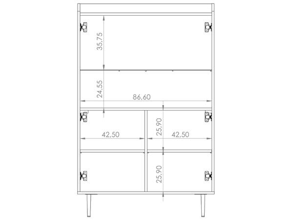 Vitrinenschrank 90 cm Vasa Braun