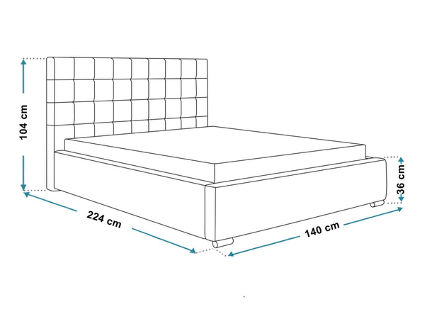 Polsterbett mit Bettkasten und Lattenrost 120x200 Terra Rosa