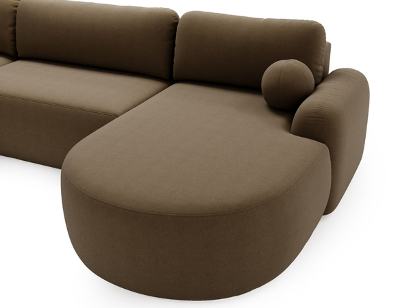 Wohnlandschaft mit Schlaffunktion und Bettkasten Aurio Braun