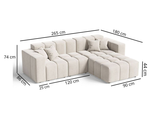 Ecksofa L-Form Rechts Moderne Ecksofa Loopo Schwarz